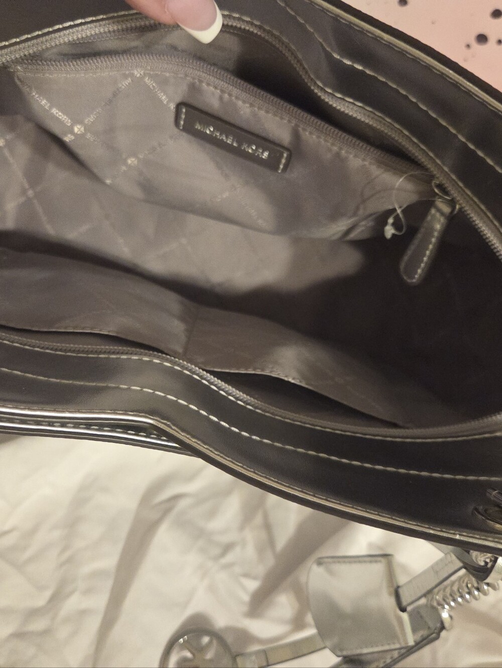 Michael Kors Silver MK Signature Tote 03438 - Picture 5 of 10